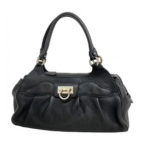 Salvatore Ferragamo Gancini Leather Handbag in Black for Women