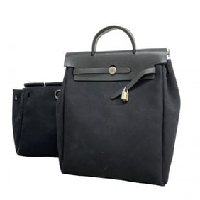 Hermes Hermès Backpack/Daypack, Air Back Ad PM Toile Officier, Black, D Stamp, Women's