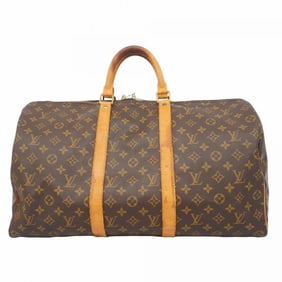 Louis Vuitton Monogram Keepall 50 Boston Bag M41426 Brown Men's and Women's