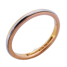 Tiffany Lucida Band Ring, 18K Yellow Gold, Pt950 Platinum, Size 9, Women's