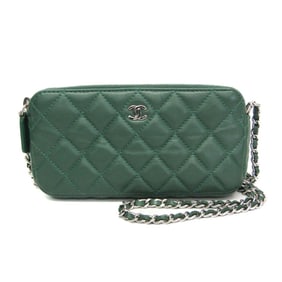 Chanel Matelasse Chain Shoulder Bag Women's Leather Shoulder Bag Green