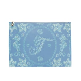 Tiffany Seahorse Women's Leather Clutch Bag,Pouch Blue,Light Blue