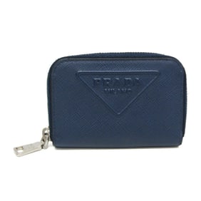 Prada Saffiano EMBOSS 2MM003 Men,Women Leather Coin Purse/coin Case Navy
