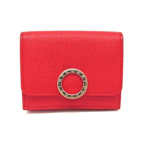 Bvlgari Bvlgari Bvlgari Women's Leather Wallet (tri-fold) Red Color