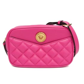 Versace Medusa Quilted Chain Shoulder Pouch Women's Leather Pouch,Shoulder Bag Pink