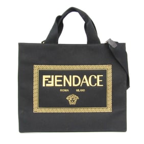 Fendi FENDI X Versace Fendace 1006607 Men,Women Canvas Shoulder Bag,Tote Bag Gold,Black