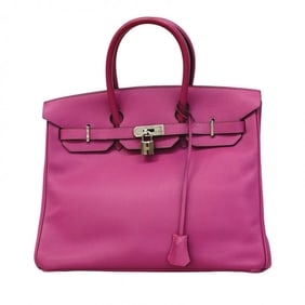 Hermes Hermès Birkin 35 handbag in Epsom leather with cyclamen pattern, engraved "I" for women