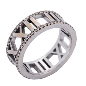 Tiffany Atlas full diamond ring in 18K white gold and diamonds, size 11.5, for women