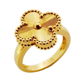 Van Cleef & Arpels Alhambra Guilloché Ring in 18KYG Yellow Gold #51 for Women