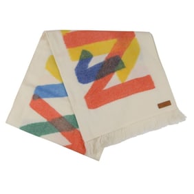 23SS HERMES Ikat Zigzag Cashmere Scarf Multicolor Women's