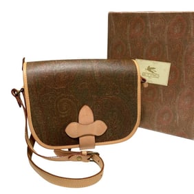 ETRO Paisley Crossbody Flap Shoulder Bag in Natural