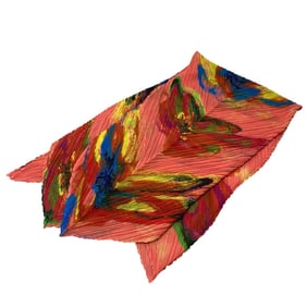 PLEATS PLEASE Issey Miyake All-Over Print Shawl/Scarf, Large, Orange, Women's, PP62-AD371