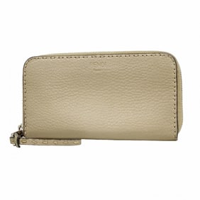 Fendi Selleria Leather Long Wallet in Greige for Women