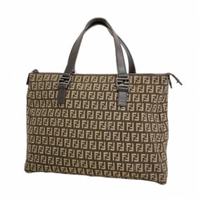 Fendi Zucchino Tote Bag in Brown Nylon Canvas for Women