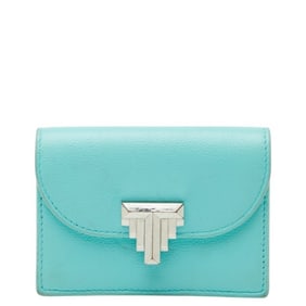 Tiffany & Co. T Deco Business Card Case/Card Case/Pass Case in Blue Leather for Women.