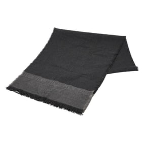 Fendi logo fringe scarf, grey wool, women's