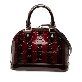 Louis Vuitton Monogram Vernis Alma BB Handbag/Shoulder Bag, 2-Way, M91700, Wine Red, Amaranth