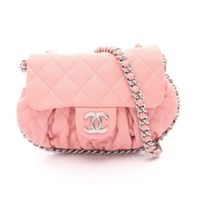 CHANEL Matelasse Chain Around Shoulder Bag, Leather, Women's, Pink