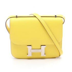 Hermes Hermès Constance 3 Mini Jaune Naples Shoulder Bag, Chevre, Women's, Yellow