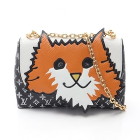 Louis Vuitton Catgram Epi Shoulder Bag, Leather and Coated Canvas, Women's, Black, White,