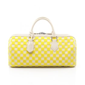 Louis Vuitton Speedy EW Damier Cubic Jaune Handbag, Leather and Fabric, Women's, Ivory Yellow,