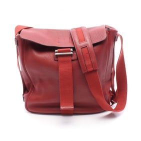 Hermes Hermès Tibet Vertical MM Rouge Garance Shoulder Bag in Taurillon Clemence Leather, Men's,