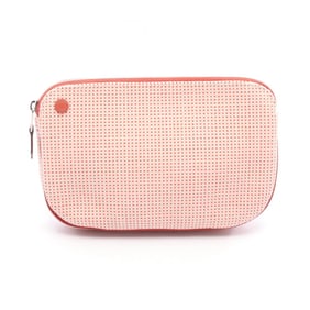 Hermes Hermès Echappé Vermilion Pouch Bag Toile H for Women, Ivory and Red