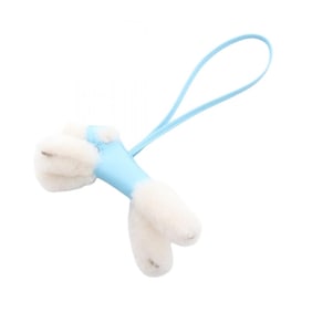 Hermes Hermès Celeste Buddy Charm, Mouton Anjou Miro, Women's, Blue and White