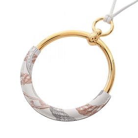 Hermes Hermès Della Cavalleria Loop Grand Necklace in Gold-Plated Leather, Women's, Available Gold,