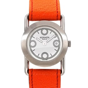 Hermès Mini Valenia BR1 210 Women's Watch with Date, White Quartz Movement