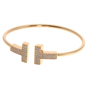 Tiffany T-Wire Wide Large Bracelet in 18K Pink Gold for Women
