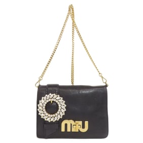 Miu Miu Miu Chain Shoulder Bag Calfskin Women's