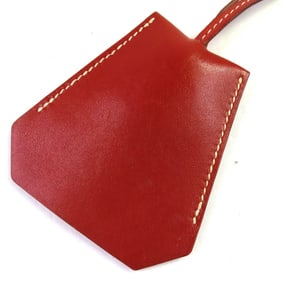 HERMES Margiela-era leather crochet necklace pendant, brown, C stamped, made in France, for women.