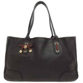 Gucci 163805 GG Princess Ribbon Tote Bag Leather Women's