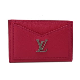 Louis Vuitton Porte Carte Lockme Women's Pass Case M68555 Grained Leather Fuchsia (Pink)