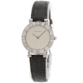 Tiffany L0640 Atlas Watch, Silver Leather, Women's