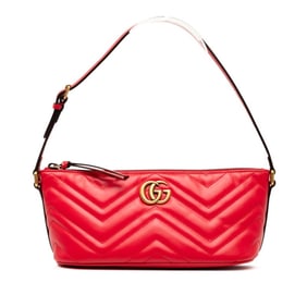 Gucci GG Marmont One-Shoulder Bag 739166 Red Leather Women's GUCCI