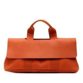 Hermes Hermès Valparaiso Long MM Handbag in Orange Toile Chevron Leather for Women