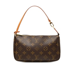 Louis Vuitton Monogram Pochette Accessoires Handbag M51980 Brown Leather Women's LOUIS VUITTON
