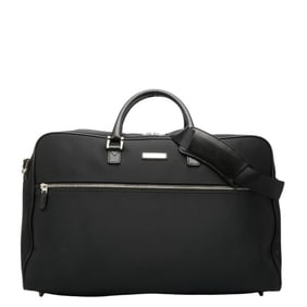 Burberry Nova Check Boston Bag/Shoulder Bag, 2-Way, Black Nylon and Leather, Women's, BURBERRY