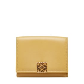 LOEWE Anagram Trifold Wallet in Yellow Leather for Women