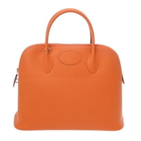 HERMES Bolide 35 Orange K Stamp (circa 2007) Unisex Epsom Leather Handbag