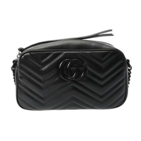 GUCCI GG Marmont Small Camera Bag, Black, 447632, Women's Leather Shoulder Bag