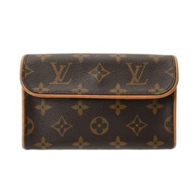 LOUIS VUITTON Monogram Florentine Pochette with Belt, Brown, M51855, Women's Canvas Waist Bag,