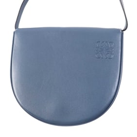 LOEWE Anagram Embossed Heel Pouch/Crossbody Leather Shoulder Bag, Blue, with Dust Made in Spain,