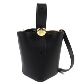 LOEWE AANBBBMX01 Pebble Mini Bucket Bag in Smooth Calf with Anagram Hardware, 2-Way Handbag/Shoulder