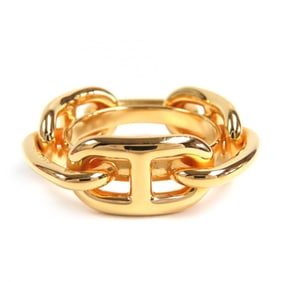 HERMES Lucade Chaine d'Ancre scarf ring, gold, with box, women's, very popular