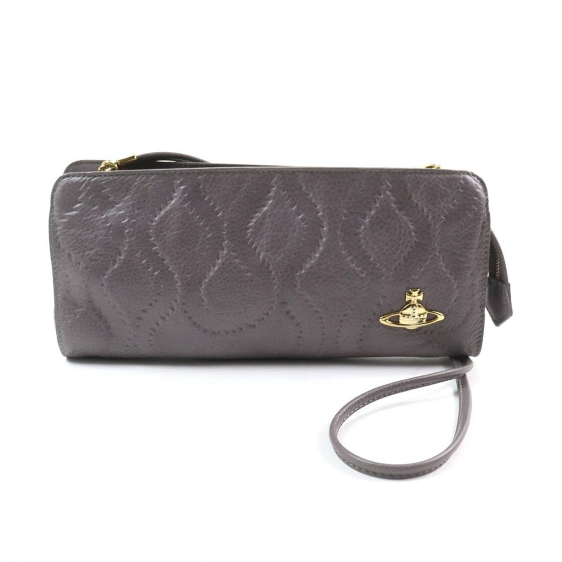 Vivienne Westwood Orb-shaped Leather 2-Way Shoulder Bag/Clutch Bag in Gray for Women (1 of 14)
