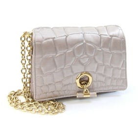 Saint Laurent Shoulder Bag, Lavender Gray Satin Chain Bag for Women, SAINT LAURENT