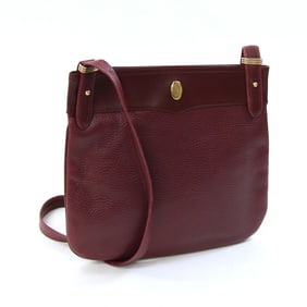 Cartier Must Shoulder Bag, Bordeaux Leather, No Gusset, Crossbody, Trinity, Old, Women's